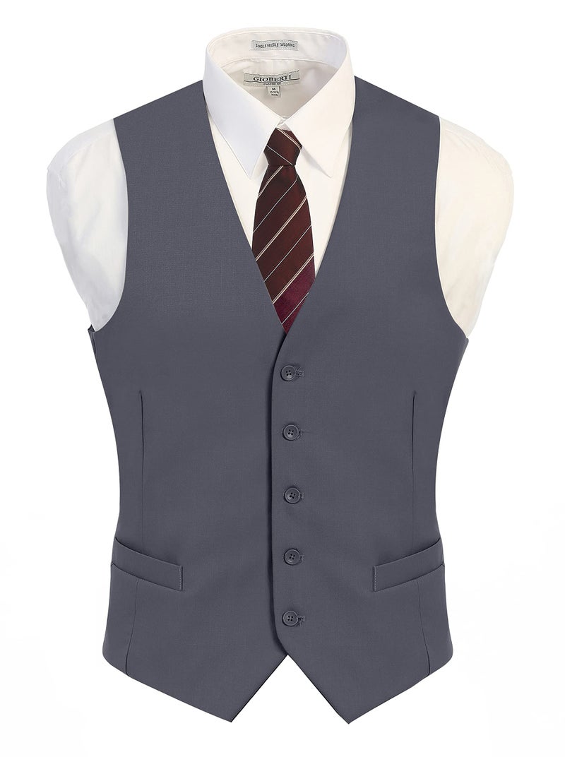 Gioberti Men's Formal Suit Vest Fit for Business or Casual Dress, Gray, 5X-Large - Image 2